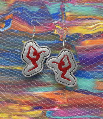 Gymnastics Earring Outline In the Hoop Embroidery Designs