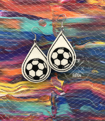 Soccer Ball Earrings Machine Embroidery Designs