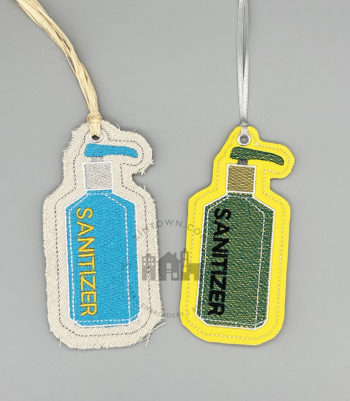 Hand Sanitizer In the Hoop Ornament Machine Embroidery Design
