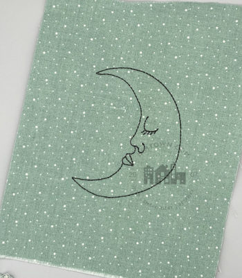 Sleepy Crescent Moon - Machine Embroidery Design